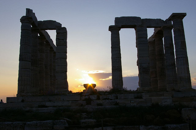 Le Temple de Poséidon préside le Cap Sounion (Athènes)